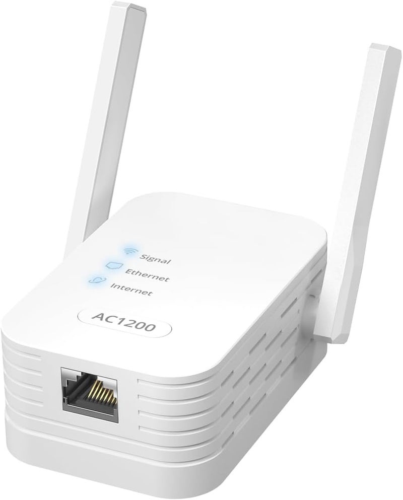 IOGIANT محول WiFi إلى Ethernet بسرعة 1200Mbps عالمي، يدعم وظيفة تعطيل WiFi الممتدة، جسر لاسلكي 2.4G/5G مع منفذ RJ45 للطابعة، التلفاز الذكي، مشغل Blu-Ray، بلاي ستيشن، DVR، إلخ. - Image 1